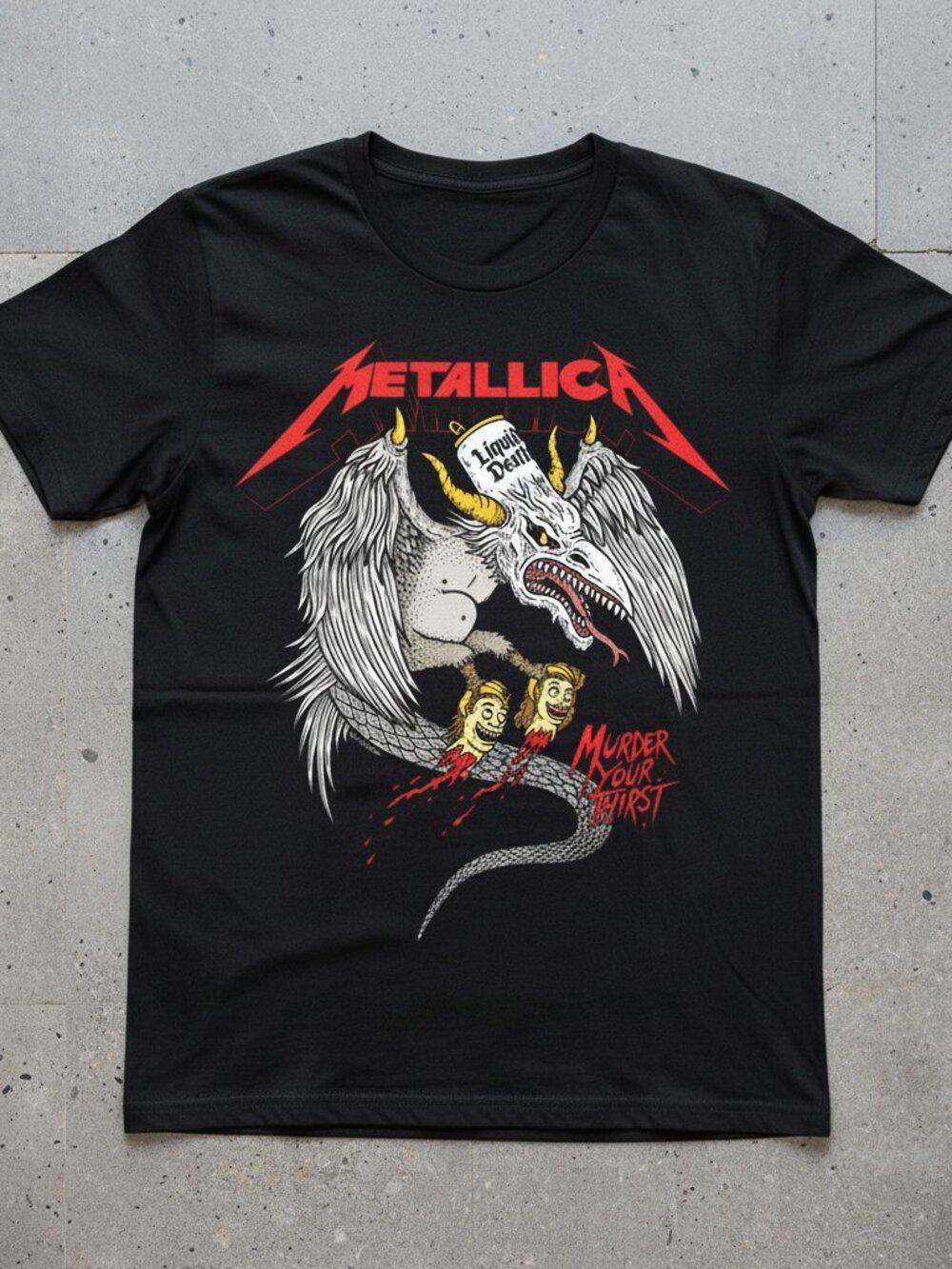 Metallica Liquid Death x Metallica “Murder Your Thirst” Graphic T-Shirt | Black